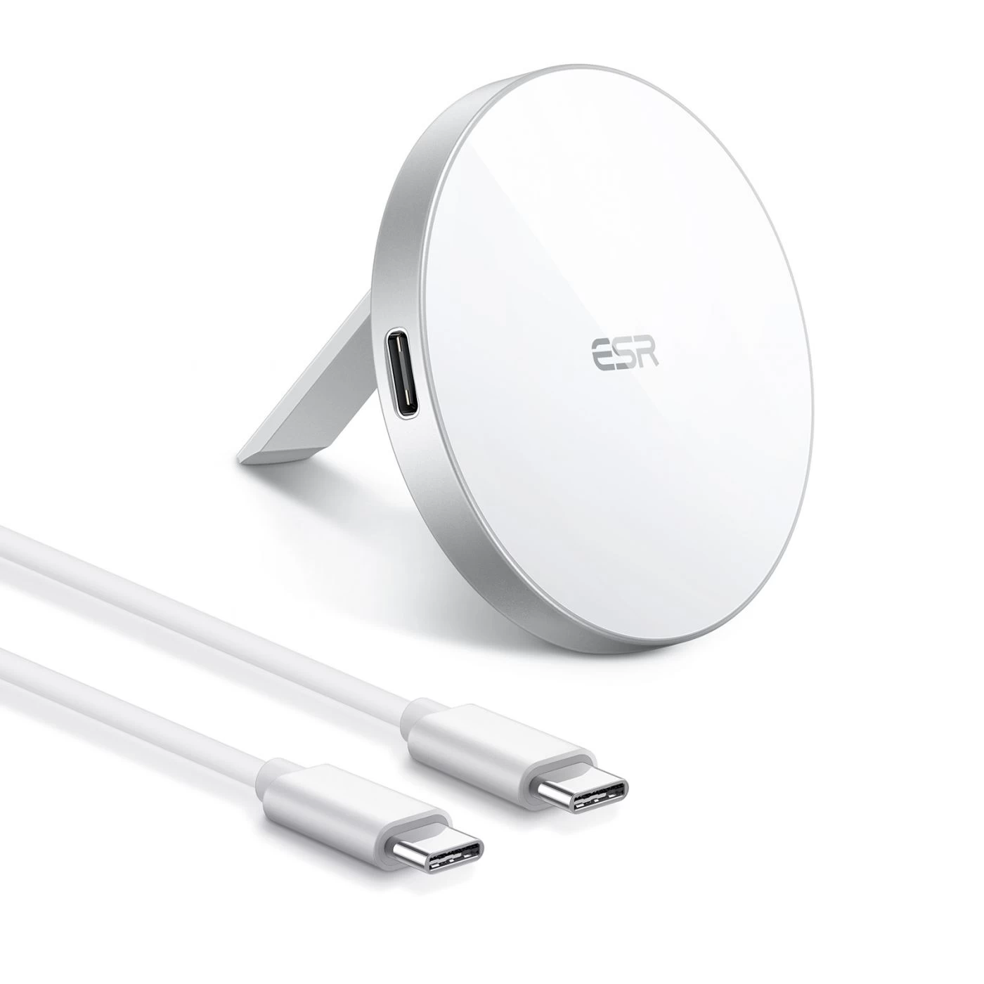 Juhtmeta laadija ESR HaloLock Kickstand Magnetic Wireless Charger valge