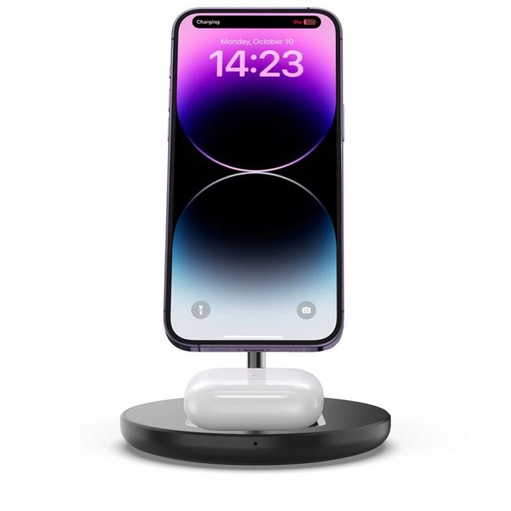 Беспроводные зарядные устройства TECH-PROTECT QI15W-A21 2IN1 MAGNETIC MAGSAFE WIRELESS CHARGER черный