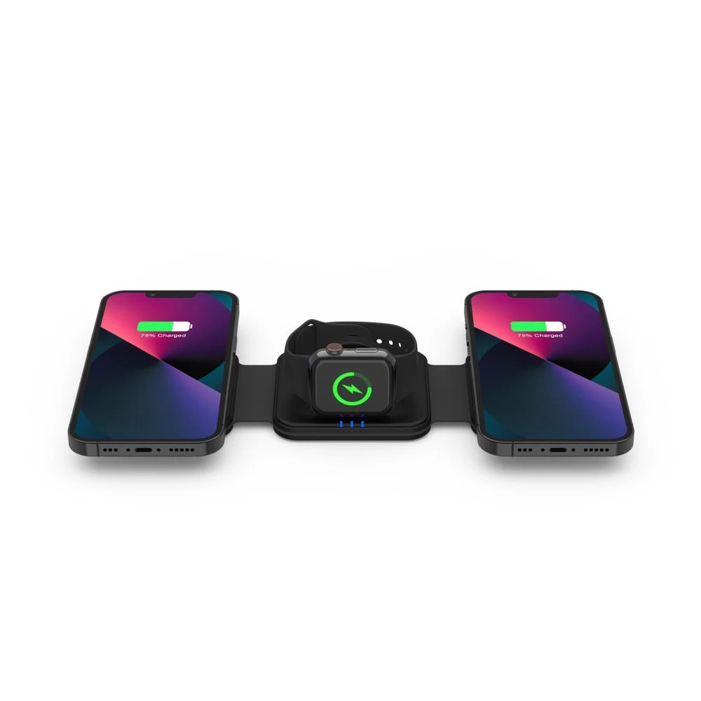Беспроводные зарядные устройства TECH-PROTECT QI15W-A24 3IN1 MAGNETIC MAGSAFE WIRELESS CHARGER черный