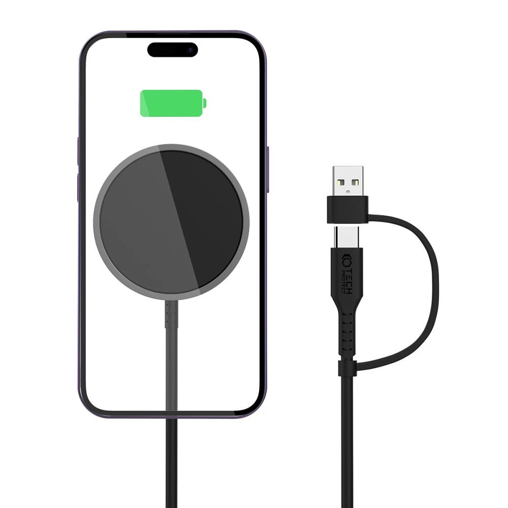 Беспроводные зарядные устройства TECH-PROTECT QI15W-A25 MAGNETIC MAGSAFE WIRELESS CHARGER черный