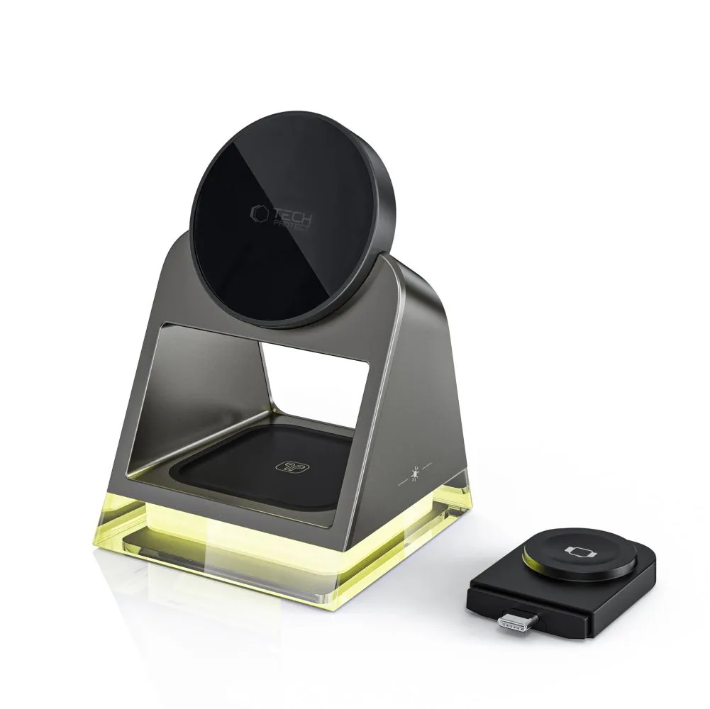 Беспроводные зарядные устройства TECH-PROTECT QI15W-A43 3IN1 MAGNETIC MAGSAFE WIRELESS CHARGER черный