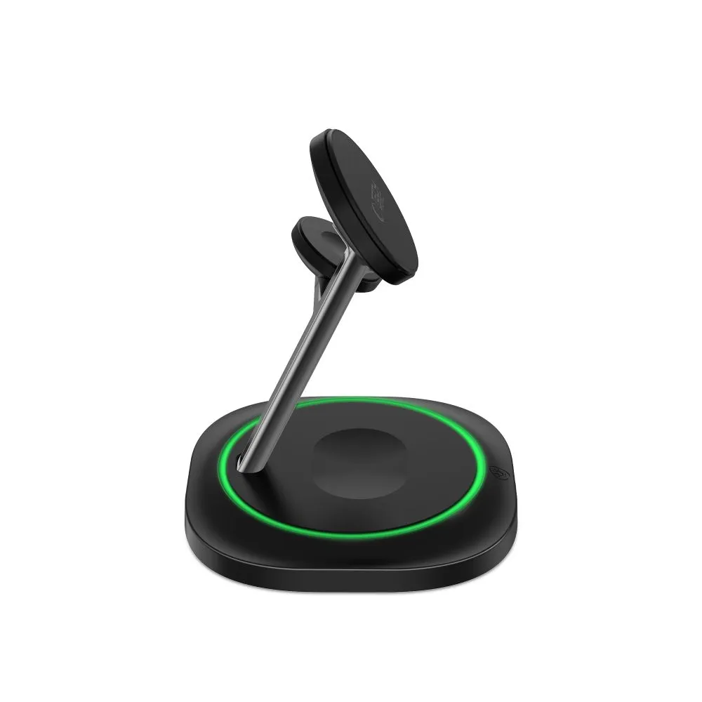 Беспроводные зарядные устройства TECH-PROTECT QI15W-A46 3IN1 MAGNETIC MAGSAFE WIRELESS CHARGER черный