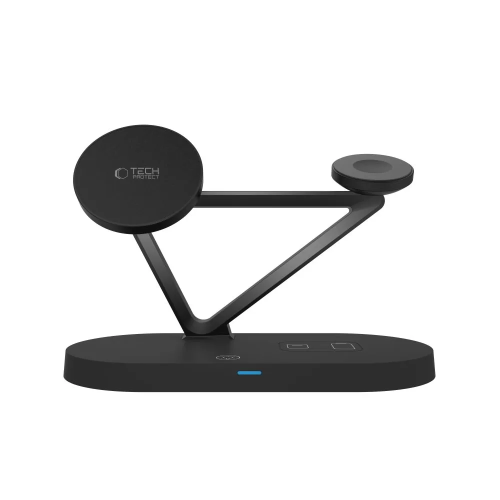 Wireless chargers  TECH-PROTECT QI15W-A41 3IN1 MAGNETIC MAGSAFE WIRELESS CHARGER black
