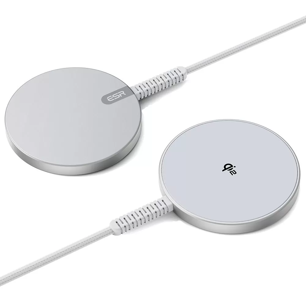 Беспроводные зарядные устройства ESR HALOLOCK QI2 MINI MAGNETIC MAGSAFE WIRELESS CHARGER 15W серебристый