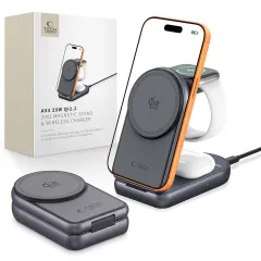  Bezvadu lādētājs Viedierīču Aksesuāri TECH-PROTECT A53 3IN1 MAGNETIC MAGSAFE WIRELESS CHARGER 25W QI2.2