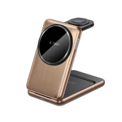 Wireless chargers  TECH-PROTECT QI15W-A42 3IN1 MAGNETIC MAGSAFE WIRELESS CHARGER golden