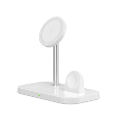 Wireless chargers  TECH-PROTECT QI15W A22 3IN1 MAGNETIC MAGSAFE WIRELESS CHARGER white