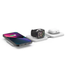 Wireless chargers  TECH-PROTECT QI15W-A24 3IN1 MAGNETIC MAGSAFE WIRELESS CHARGER white