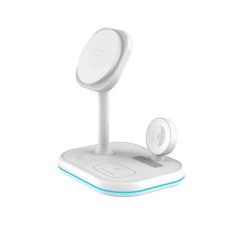 Wireless chargers  TECH-PROTECT QI15W-A27 3IN1 MAGNETIC MAGSAFE WIRELESS CHARGER white