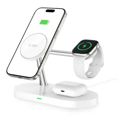 Wireless chargers  TECH-PROTECT A12 3IN1 MAGNETIC MAGSAFE WIRELESS CHARGER white