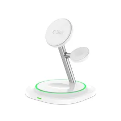 Wireless chargers  TECH-PROTECT QI15W-A46 3IN1 MAGNETIC MAGSAFE WIRELESS CHARGER white
