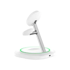 Wireless chargers  TECH-PROTECT QI15W-A46 3IN1 MAGNETIC MAGSAFE WIRELESS CHARGER white