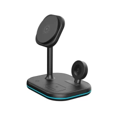 Беспроводные зарядные устройства  TECH-PROTECT QI15W-A27 3IN1 MAGNETIC MAGSAFE WIRELESS CHARGER черный