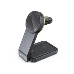 Wireless chargers  TECH-PROTECT QI15W-A28 3IN1 MAGNETIC MAGSAFE WIRELESS CHARGER black