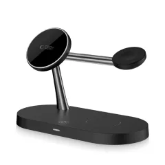 Wireless chargers  TECH-PROTECT A12 3IN1 MAGNETIC MAGSAFE WIRELESS CHARGER black