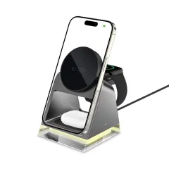 Wireless chargers  TECH-PROTECT QI15W-A43 3IN1 MAGNETIC MAGSAFE WIRELESS CHARGER black