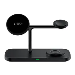 Wireless chargers  TECH-PROTECT QI15W-A45 3IN1 MAGNETIC MAGSAFE WIRELESS CHARGER black