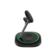 Wireless chargers  TECH-PROTECT QI15W-A46 3IN1 MAGNETIC MAGSAFE WIRELESS CHARGER black