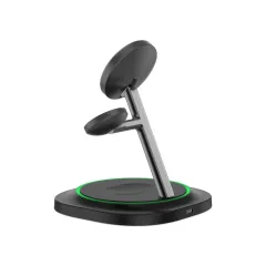 Wireless chargers  TECH-PROTECT QI15W-A46 3IN1 MAGNETIC MAGSAFE WIRELESS CHARGER black