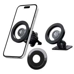 Беспроводные зарядные устройства  SPIGEN MFT13 MAGNETIC MAGSAFE DASHBOARD & VENT CAR MOUNT черный