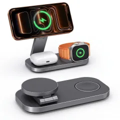  Belaidžiai įkrovikliai Telefono aksesuarai TECH-PROTECT A52 3IN1 MAGNETIC MAGSAFE WIRELESS CHARGER 25W QI2.2