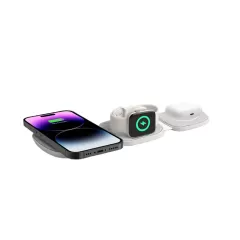 Wireless chargers  TECH-PROTECT QI15W-A32 3IN1 MAGNETIC MAGSAFE WIRELESS CHARGER gray