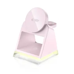 Wireless chargers  TECH-PROTECT QI15W-A43 3IN1 MAGNETIC MAGSAFE WIRELESS CHARGER Pink