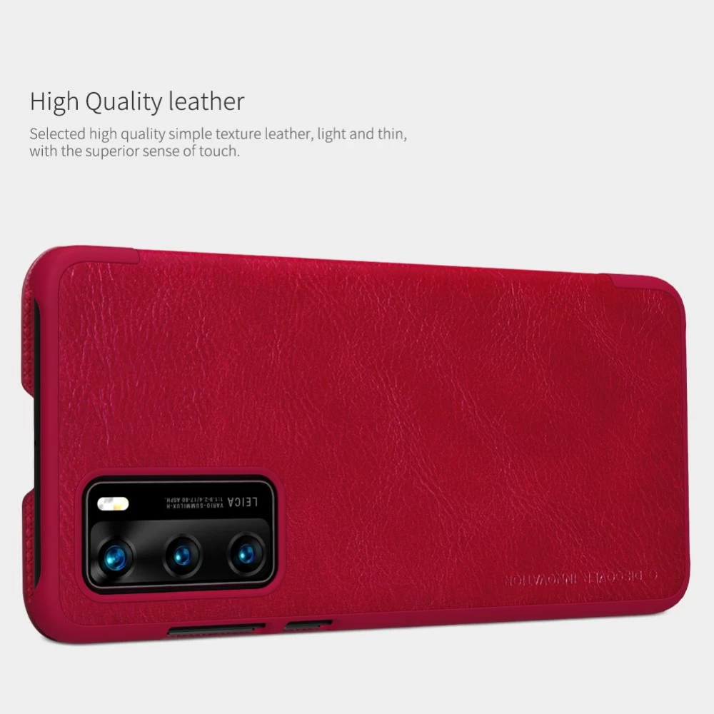 Huawei P40 case red Nillkin Qin Leather 