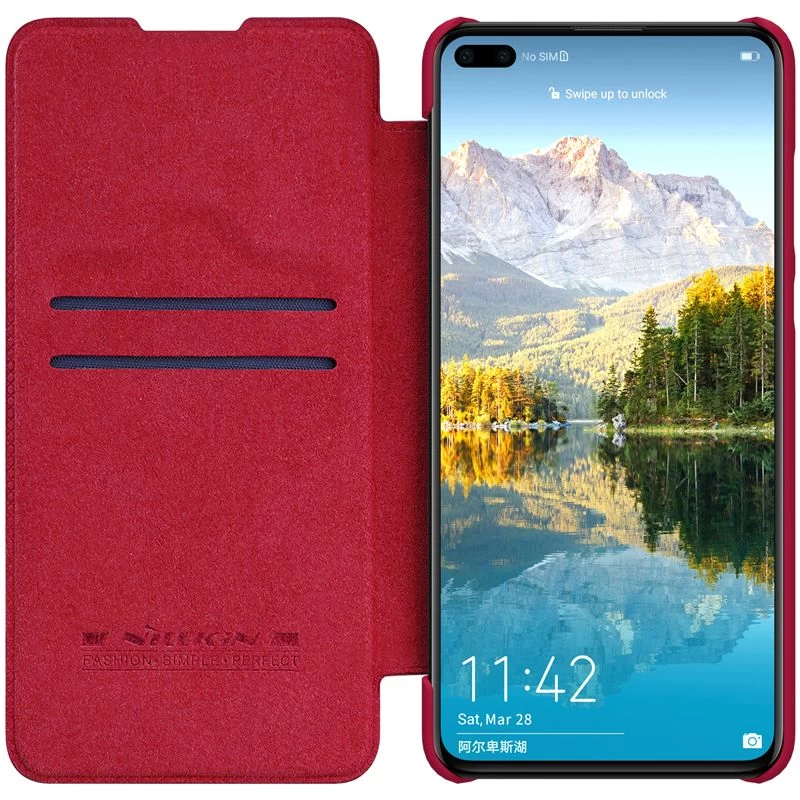 Huawei P40 maciņš sarkans Nillkin Qin Leather
