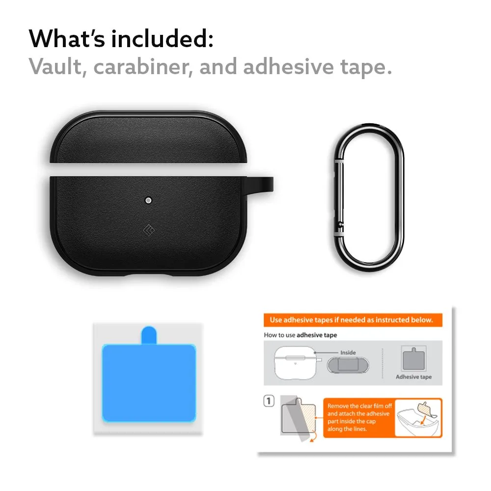 Apple AirPods Pro suojakuori, suojakotelo musta CASEOLOGY VAULT