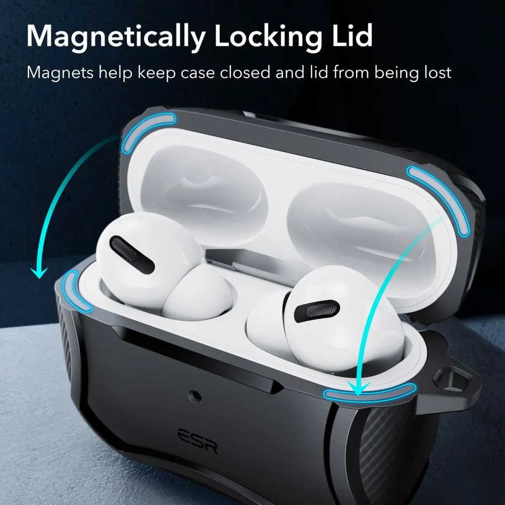 Apple AirPods Pro telefoni ümbris must ESR CYBER ARMOR HALOLOCK MAGSAFE