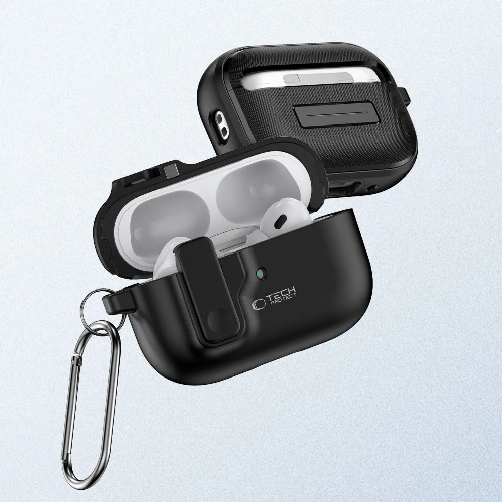 Apple AirPods Pro telefoni ümbris must TECH-PROTECT SLIM HOOK