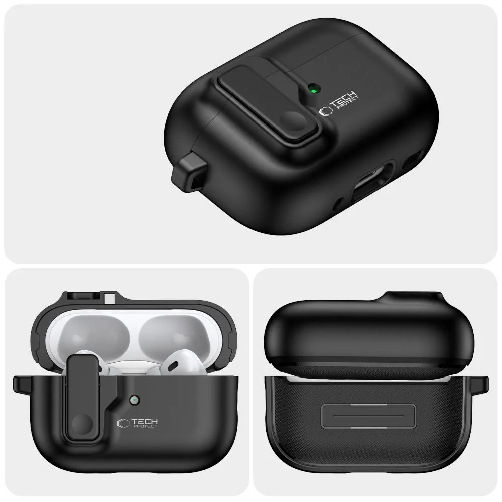 Apple AirPods Pro telefoni ümbris must TECH-PROTECT SLIM HOOK