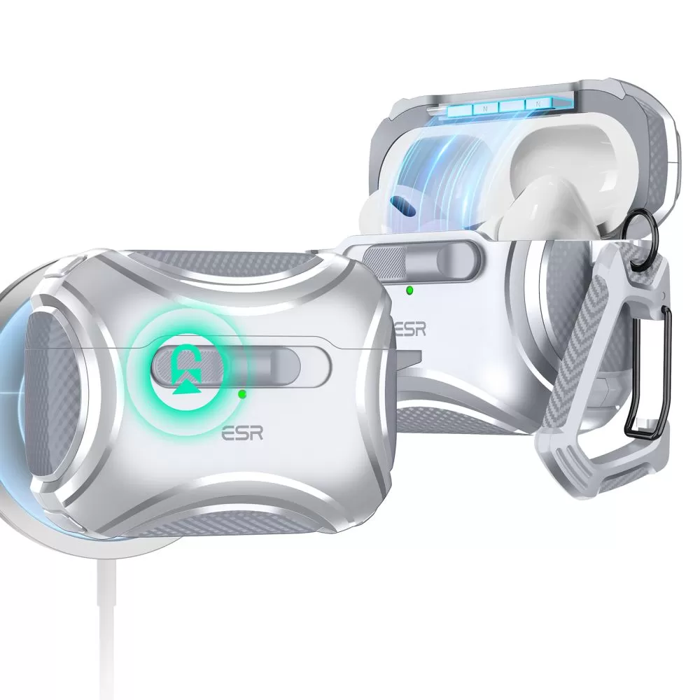 Apple AirPods Pro telefoni ümbris valge ESR CYBER FLICKLOCK HALOLOCK MAGSAFE