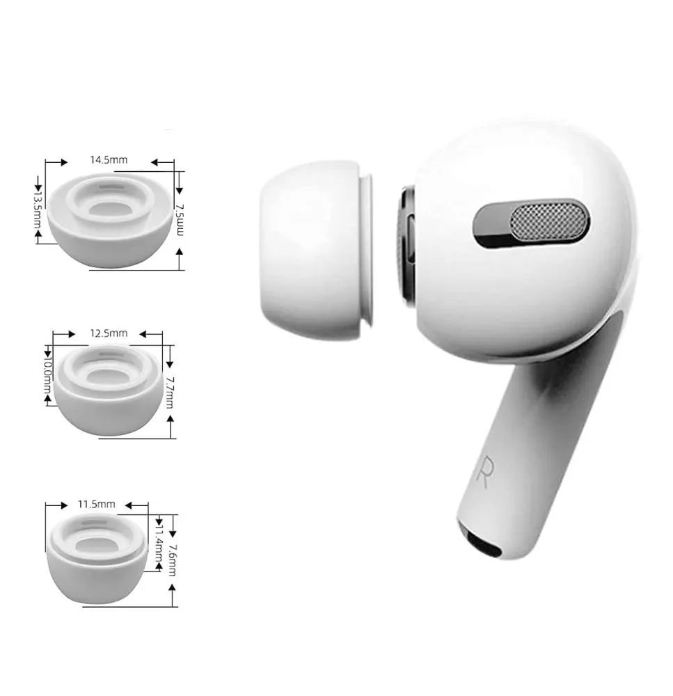 Apple AirPods Pro TECH-PROTECT EAR TIPS 3-PACK ümbris valge