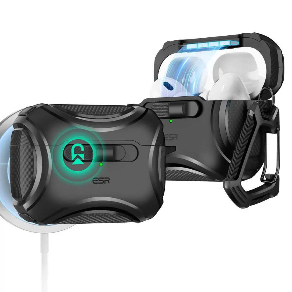 Apple AirPods Pro telefoni ümbris must ESR CYBER FLICKLOCK HALOLOCK MAGSAFE