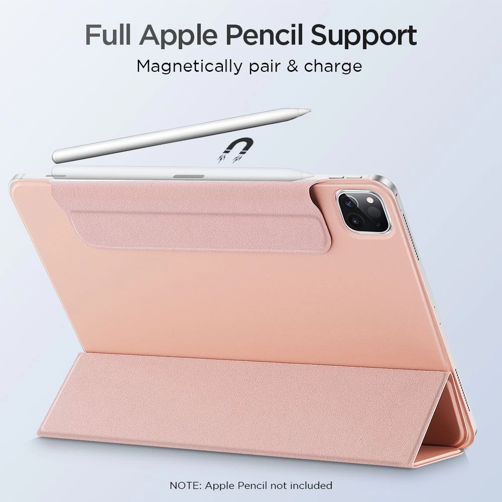 Apple iPad Pro 12.9 (2020) tablet case pink gold ESR Rebound Magnetic with clasp 