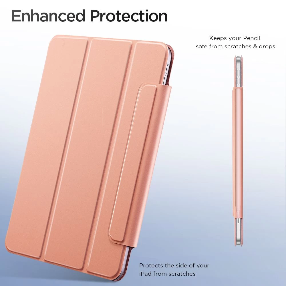 Apple iPad Pro 12.9 (2020) tablet case pink gold ESR Rebound Magnetic with clasp 