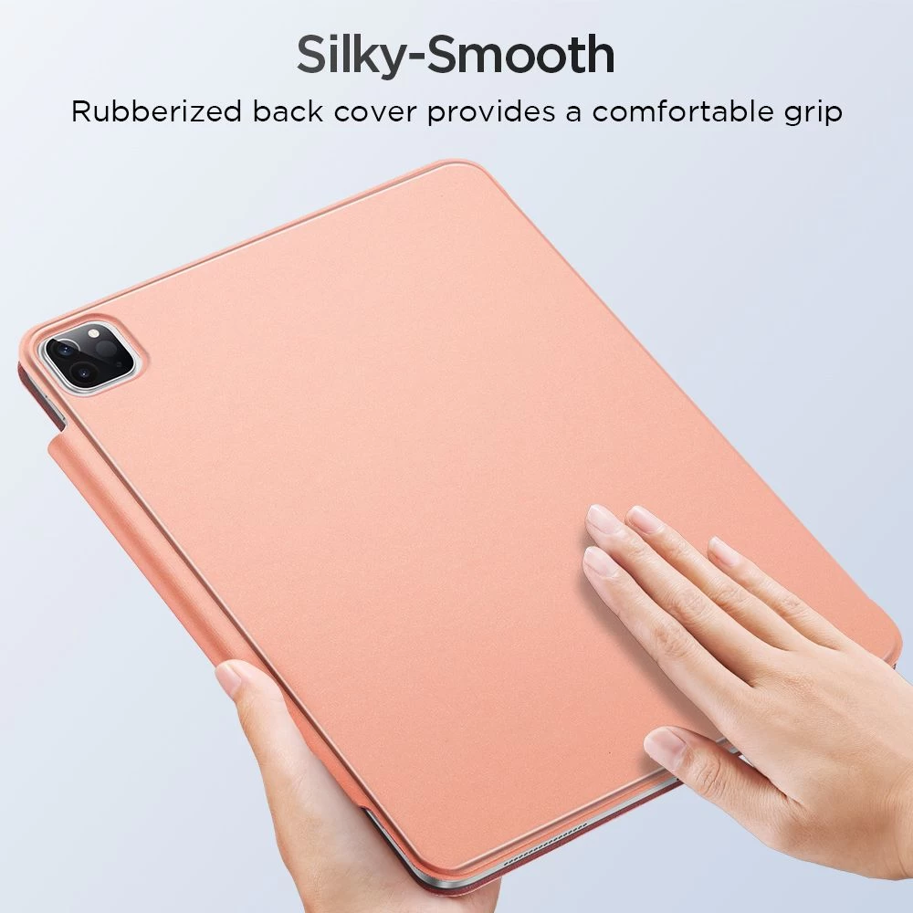 Apple iPad Pro 12.9 (2020) tablet case pink gold ESR Rebound Magnetic with clasp 
