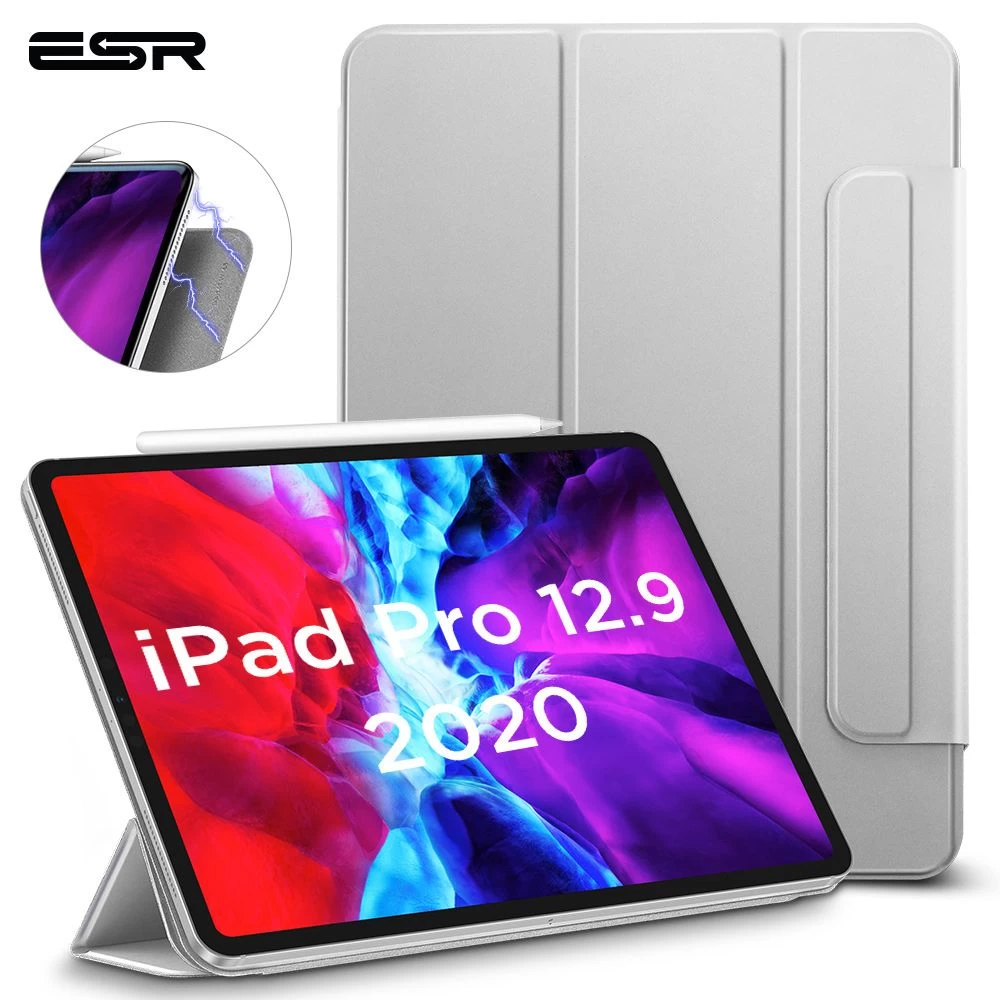 Apple iPad Pro 12.9 (2020) tahvelarvuti ümbris hõbe ESR Rebound Magnetic with clasp