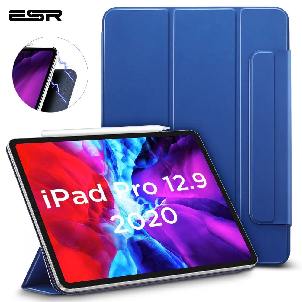 Apple iPad Pro 12.9 (2020) tablet skal, fodral blå ESR Rebound Magnetic with clasp