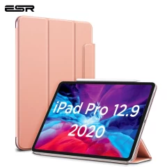Apple iPad Pro 12.9 (2020) tablet case pink gold ESR Rebound Magnetic with clasp 