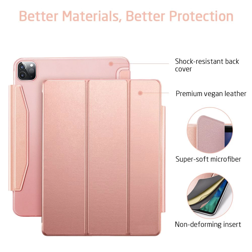 Apple iPad Pro 11 (2020) Planšetės dėklas rožinis ESR Yippee Trifold with Clasp