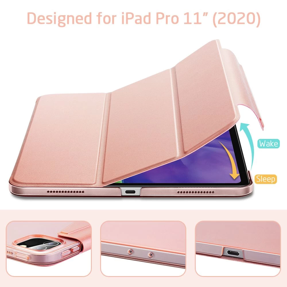 Apple iPad Pro 11 (2020) Planšetės dėklas rožinis ESR Yippee Trifold with Clasp