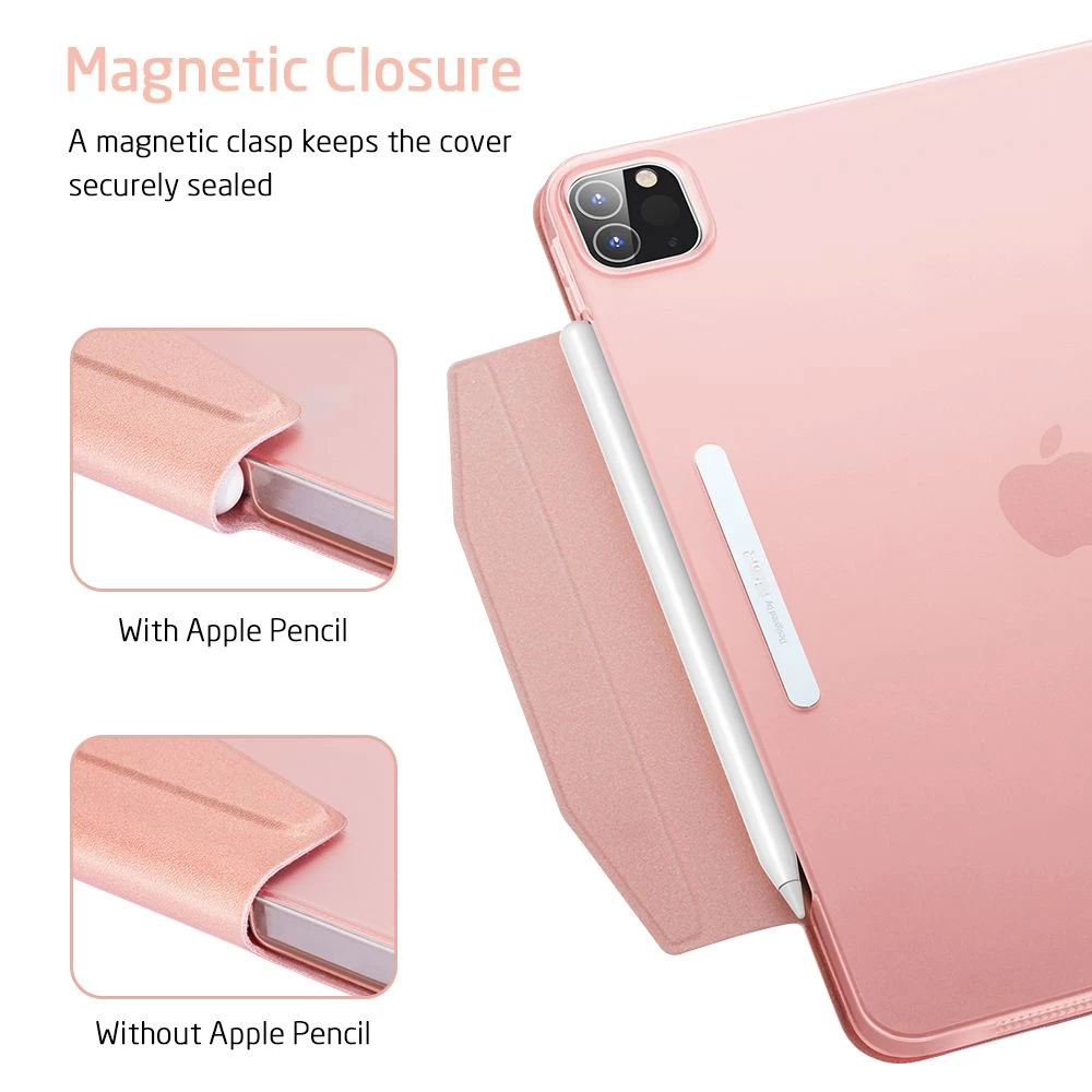 Apple iPad Pro 11 (2020) Planšetės dėklas rožinis ESR Yippee Trifold with Clasp