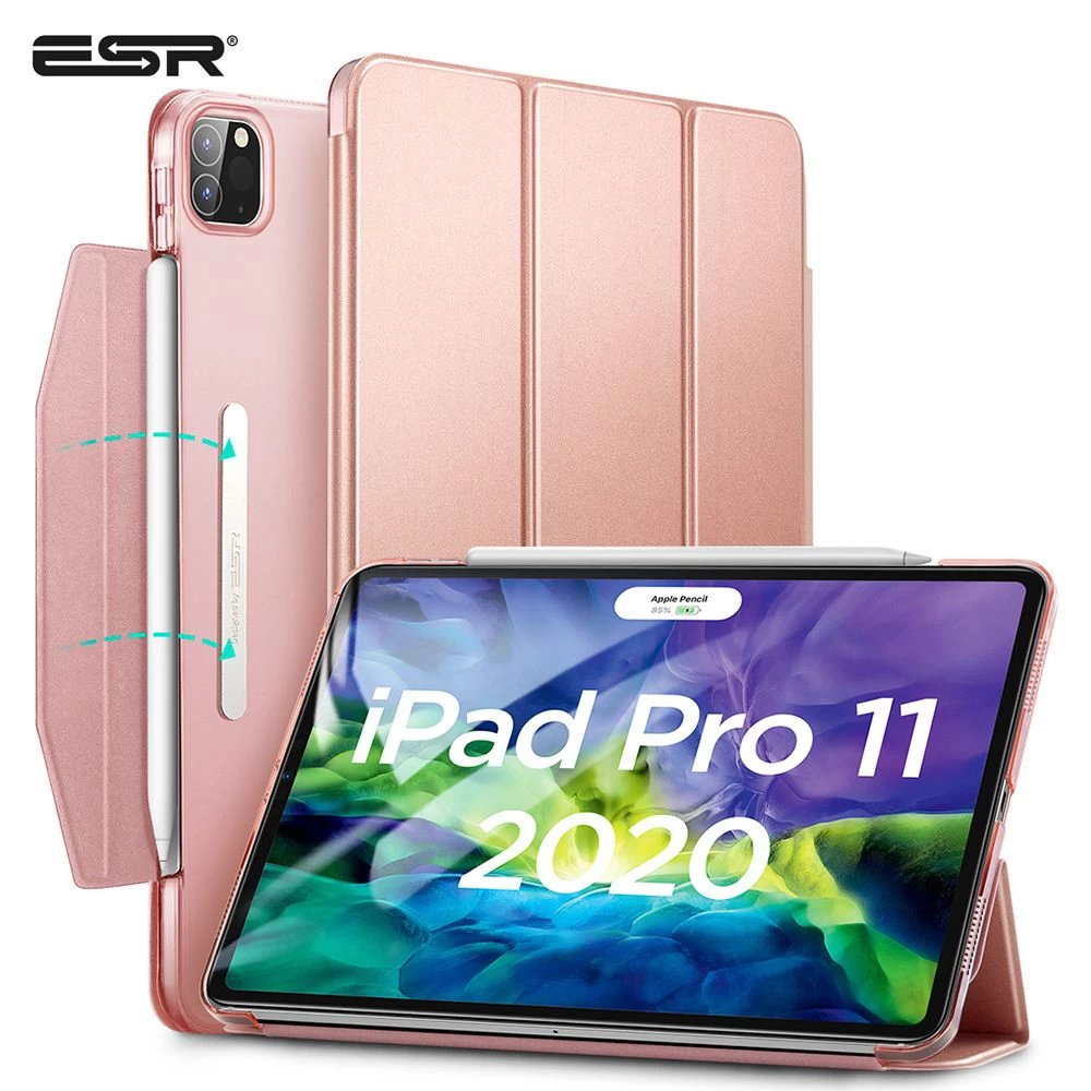 Apple iPad Pro 11 (2020) Planšetės dėklas rožinis ESR Yippee Trifold with Clasp
