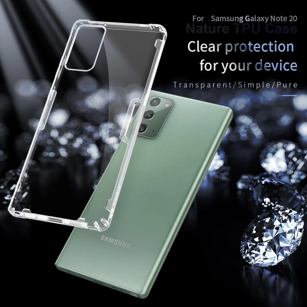 Samsung Galaxy Note 20 suojakuori läpikuultava harmaa Nillkin TPU 