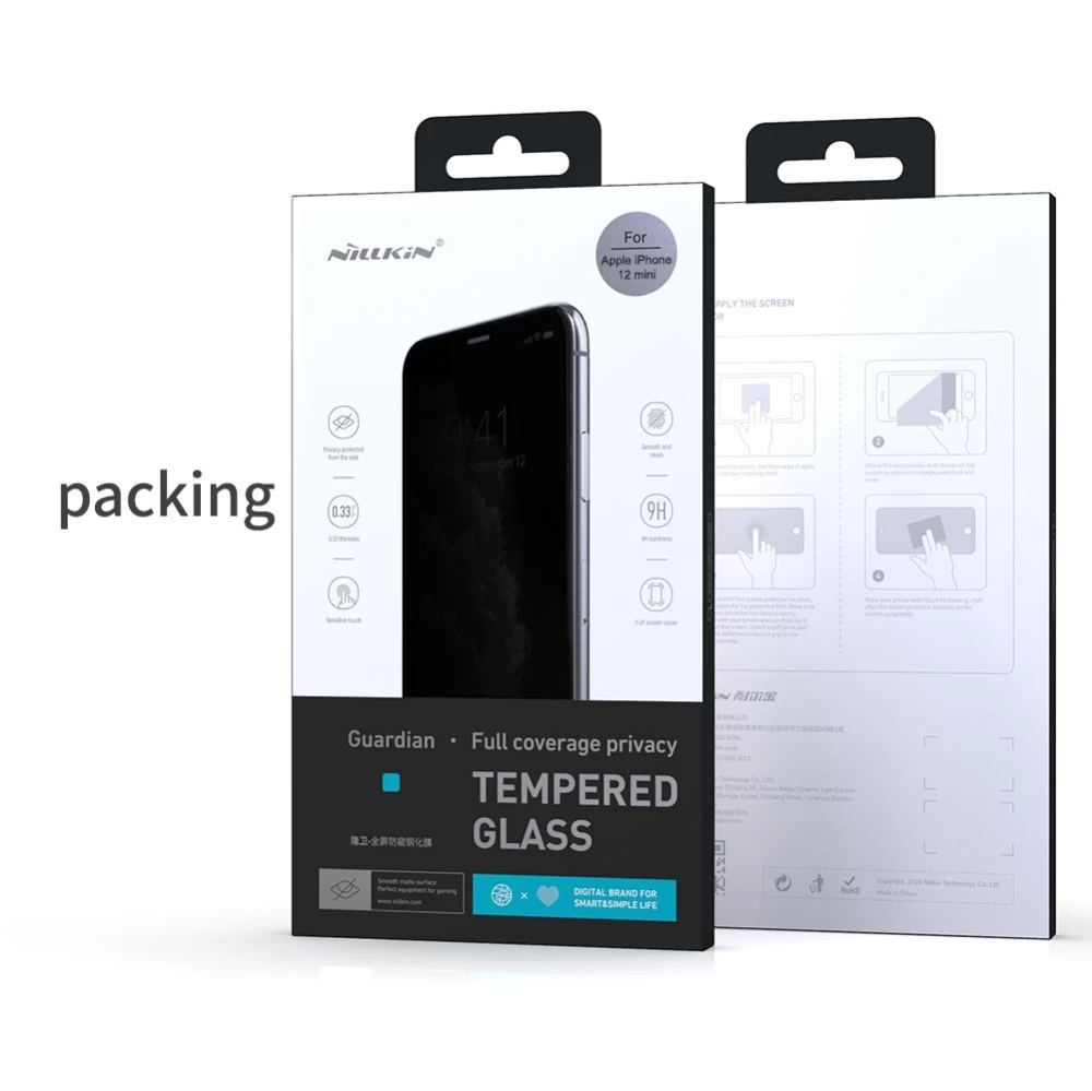 Apple iPhone 12 Mini aizsargstikls  Nillkin Guardian Full Coverage Privacy Tempered Glass