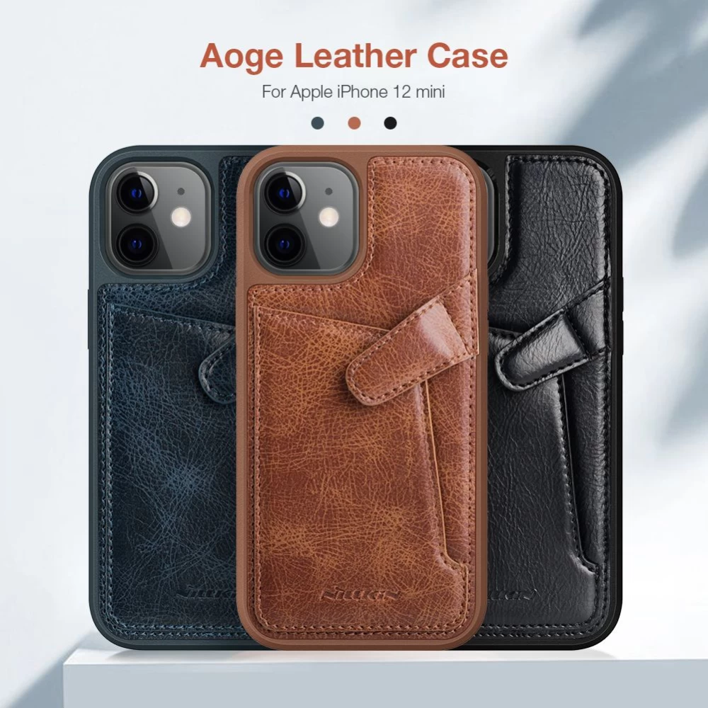 Apple iPhone 12 Mini dėklas rudas Nillkin Aoge Leather 