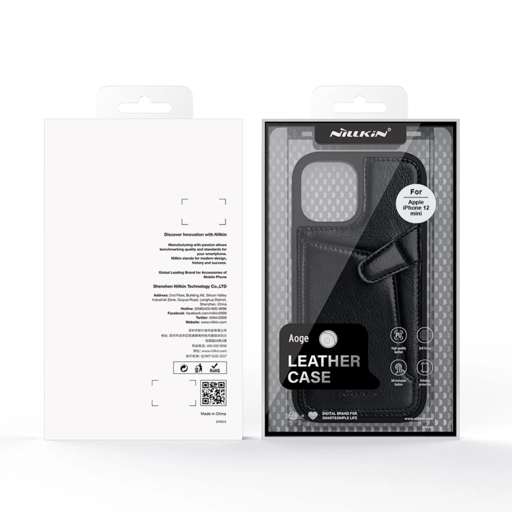 Apple iPhone 12 Mini dėklas rudas Nillkin Aoge Leather 